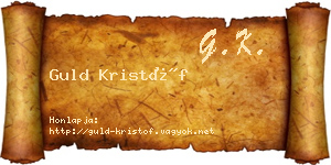 Guld Kristóf névjegykártya