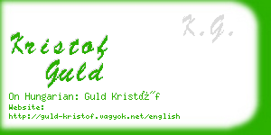 kristof guld business card